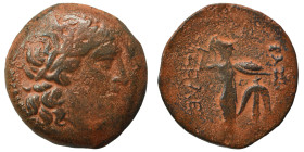 SELEUKID KINGS of SYRIA. Seleukos I Nikator, 312-281 BC. Ae (bronze, 7.11 g, 22 mm), Antioch on the Orontes. Laureate head of Apollo right. Rev. Athen...