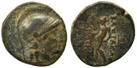 SELEUKID KINGS of SYRIA. Seleukos II Kallinikos, 246-226 BC. Ae (bronze, 3.43 g, 17 mm). Sardes. Helmeted head of Athena right. Rev. ΒΑΣΙΛΕΩΣ ΣΕΛΕΥΚΟΥ...