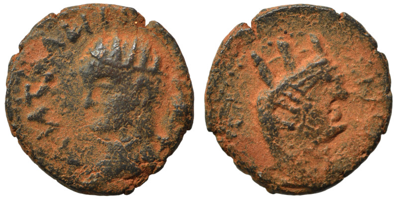 MESOPOTAMIA. Edessa. Elagabalus, 218-222. Ae (bronze, 2.56 g, 16 mm). Radiate he...