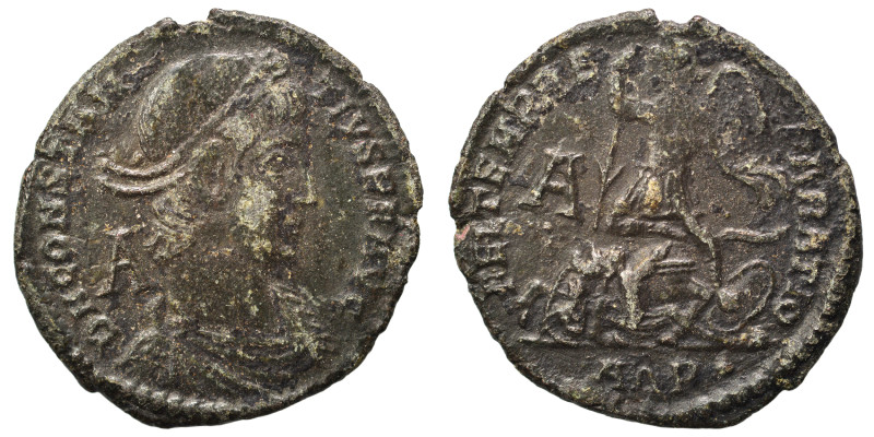 Constantius II, 337-361. Centenionalis (bronze, 3.78 g, 24 mm) Aquileia D N CONS...