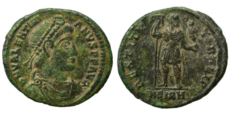 Valentinian I, 364-375. Follis (bronze, 2.81 g, 19 mm), Sirmium. D N VALENTINI-A...