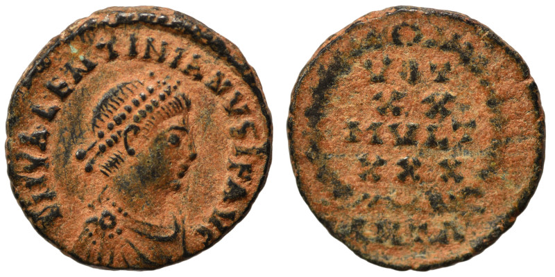 Valentinian II, 375-392. Ae (bronze, 1.07 g, 12 mm), Antioch. D N VALENTINIANVS ...