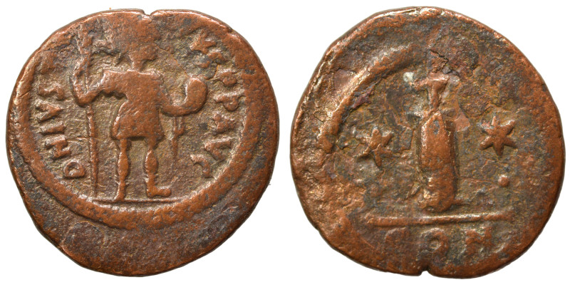 Justin II, 565-578. Decanummium (bronze, 3.97 g, 21 mm), Constantinople. Justin ...