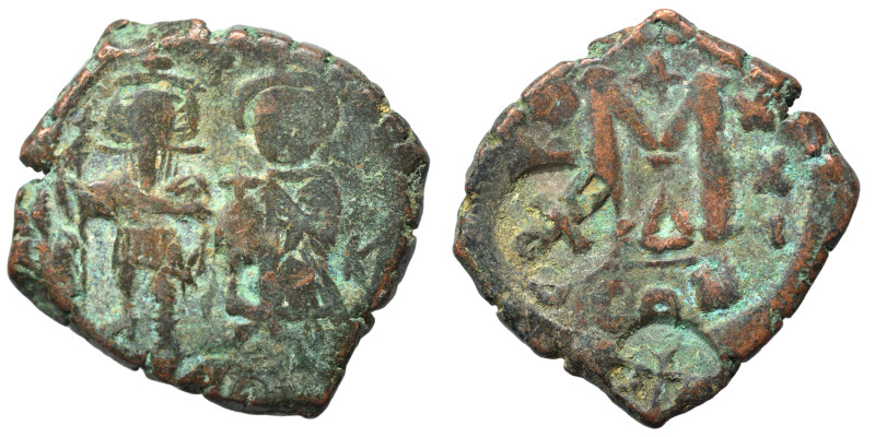 Constans II, with Constantine IV, 641-668. Follis (bronze, 11.33 g, 30 mm), Cons...