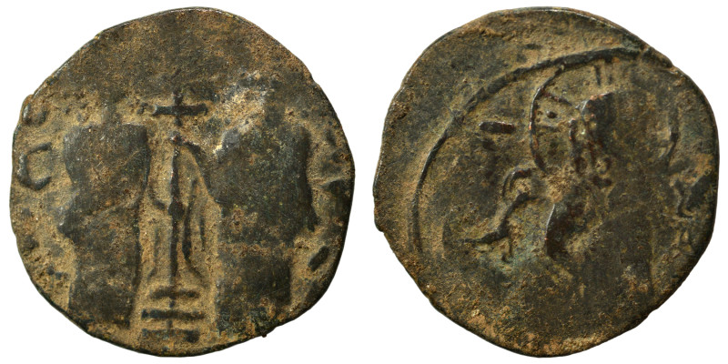 Constantine X Ducas, with Eudocia, 1059-1067. Follis (bronze, 4.73 g, 25 mm), Co...