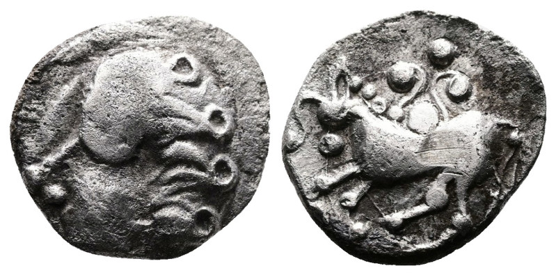 Central Europe. Boii. Late 2nd. Century BC. AR Obol ( 11 mm, 0.91g, 3). Celticiz...