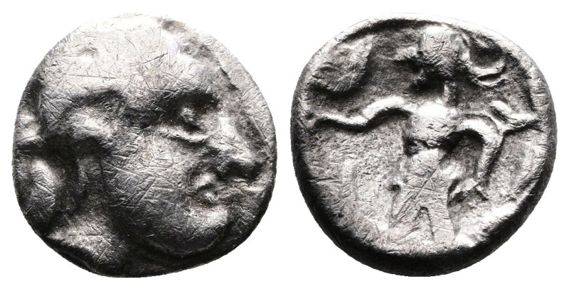 Central European Tribes, Boii. 1st. Century BC. AR Obol (9,5 mm, 0,77 g.) Athena...