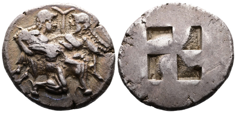 Islands off Thrace, Thasos. ca. 500-480 BC. AR Stater (23mm, 9.71 g.). Ithyphall...