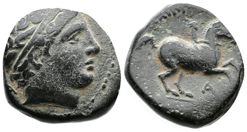 Kings of Macedon. Philip II (359-336 BC.) AE (18mm, 7,16 g,). Uncertain mint in ...