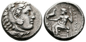 Kings of Macedon. Alexander III the Great (336-323 BC.) AR Drachm (15 mm, 4.24 g.) Sardes mint, struck under Menander, circa 330/25-324/3. Head of Her...