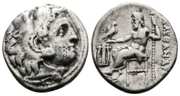 Kings of Macedon. Alexander III the Great (336-323 BC.). AR Drachm (17mm, 4,06g.) Kolophon. Head of Herakles right, wearing lion skin. Rev. AΛΕΞΑΝΔΡΟΥ...