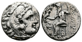 Kings of Macedon Alexander III the Great (336-323 BC.) AR Drachm (16mm, 4,28g.), Lampsakos mint, ca. 310-301 BC. Struck under Antigonos I Monophthalmo...