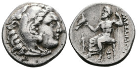 Kings of Macedon Alexander III the Great (336-323 BC.) AR Drachm (17mm, 4,17 g.), Lampsakos mint, ca. 323-317 BC. Type of Alexander III the Great Post...