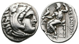 Kings of Macedon Alexander III the Great (336-323 BC.) AR Drachm (16,5mm, 4,22 g.), Lampsakos mint, ca. 323-317 BC. Type of Alexander III the Great Po...