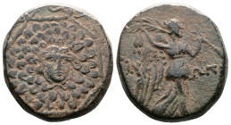 Paphlagonia. Sinope struck under Mithradates VI. ca. 105-85 B.C. AE (20 mm, 8,38 g.). Facing head of Medusa in center of octagonal Aegis / [Σ]ΙΝ-ΩΠ[HΣ...