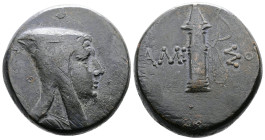 Pontos. Amisos. Time of Mithradates VI Eupator, ca. 85-65 BC. AE (25,5mm, 21,38 g.). Male head (of Mithradates VI ?) to right, wearing bashlyk. Rev. A...