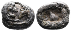 Kings of Lydia, Kroisos AR 1/6 Stater. Sardes, circa 550-546 BC. Confronted foreparts of lion and bull Rev. Incuse punch. Berk 25; SNG Kayhan 1019. To...