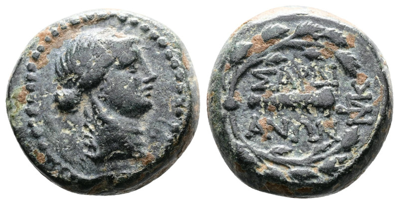 Lydia, Sardes. Ca. 133 BC.- 14 AD. Æ (14,5 mm, 3,64 g.) Laureate head of Apollo ...