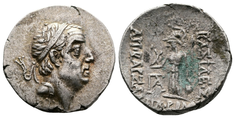 Kings of Cappadocia. Ariobarzanes I Philoromaios (96-63 BC.) AR Drachm (16,5 mm,...