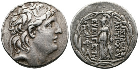 Seleukid Kingdom. Antiochos VII Euergetes. (138-129 BC.) AR Tetradrachm (28 mm, 16.57 g.) Antiochia on the Orontes mint. Diademed head of Antiochos VI...