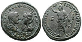 MOESIA INFERIOR, Marcianopolis. Philip I, with Otacilia Severa. 244-249AD. Æ Pentassarion (28,5mm, 14.72g). AVT M IOVΛ ΦΙΛΙΠΠΟC ΑVΓ M WΤAK CEBHPA CE. ...