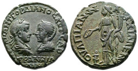 THRACE. Anchialus. Gordian III, with Tranquillina (238-244). AE Pentassarion (24,5mm, 11,22g.) ΑΥΤ Κ Μ ΑΝΤ ΓΟΡΔΙΑΝΟϹ ΑΥΓ ϹΑΒ ΤΡΑΝΚΥΛΛΙΝΑ. Confronted G...