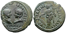 THRACE. Anchialus. Gordian III, with Tranquillina (238-244). AE Pentassarion (27,5mm, 14,65g.) [ΑΥΤ Κ Μ ΑΝΤ] ΓΟΡΔΙΑΝΟϹ ΑΥΓ ϹEΒ ΤΡΑΝΚΥΛΛΙΝΑ. Confronted...