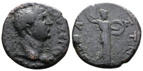 BITHYNIA. Uncertain mint. Trajan ( 98-117 AD.) AE (19,5mm, 4,68 g.) Laureate head right. Rev. Athena standing right, brandishing spear and holding shi...