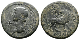 IONIA. Miletus. Claudius (41-54 AD.) AE (21mm, 6,11g.) ΣΕΒΑΣΤΟΣ. Laureate head left; eight-rayed star before. Rev. ΜΙΛΗΣΙΩΝ. Lion standing right, head...