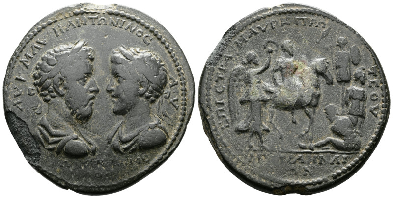 LESBOS, Mytilene (conventus of Pergamum), Marcus Aurelius and Commodus AE Medall...