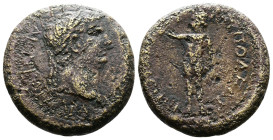 PHRYGIA. Cotiaeum. Claudius (41-54 AD.) AE Assarion (19,5 mm, 4,79 g.) KOTIAEIΣ KΛAYΔION KAIΣAPA Laureate head of Claudius to right. Rev. EΠI OYAPOY Y...
