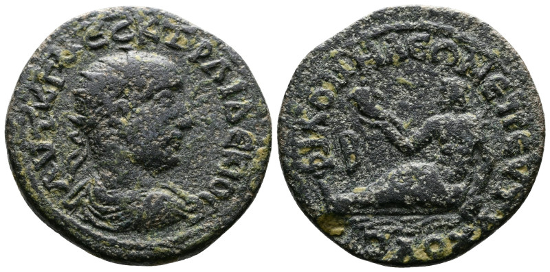 PHRYGIA. Philomelium. Trajan Decius, (249-251 AD.) AE (25 mm, 8,92 g.). Eutychos...