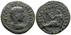 PHRYGIA. Philomelium. Trajan Decius, (249-251 AD.) AE (25 mm, 8,92 g.). Eutychos, magistrate for the second time. ΑΥΤ Κ Γ ΜЄϹ Κ ΤΡΑΙ ΔЄΚΙΟ ϹЄ Radiate,...