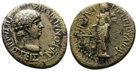 PHRYGIA, Prymnessus. Nero (54-68 AD.) AE (22,5mm, 6,42g.) Ti. Iulios Proklos, magistrate. ca. 63-68 AD. ΝΕΡΩΝΑ ΚΑΙΣΑΡΑ ΠΡΥΜΝΗΣΣΕΙΣ Laureate head of Ne...