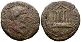 GALATIA. Koinon of Galatia. Trajan (98-117 AD.) AE Tetrassarion (31,5 mm, 24,35 g.) T. Pomponius Bassus, presbeutes. AYTO NEP TPAIANOΣ KAIΣAP ΣEBA ΓEP...