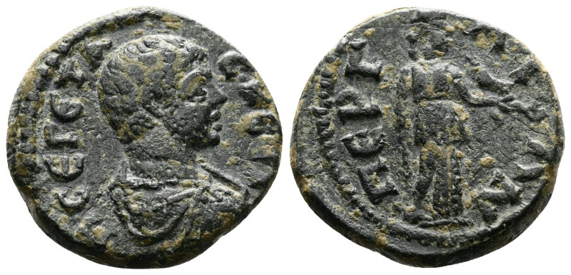 PAMPHYLIA. Perge. Geta, as Caesar (198-209 AD.) AE (18,5 mm, 4.78 g.). ΠΟ CΕ ΓΕΤ...