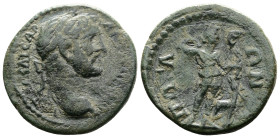 PISIDIA. Pogla. Antoninus Pius (138-161 AD.) AE (20mm, 4,54 g.) AVTOK KAICAP ANTΩNEINOC. Laureate head right. Rev. ΠOΓAЄΩN. Artemis standing, right, d...