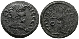 PISIDIA, Termessos Major Æ (29,5mm, 14,18g.) Pseudo-autonomous issue, ca. 250-255 AD. TЄPMHCCЄΩN AYTONOMΩN, laureate head of Zeus Solymos to right, Θ ...
