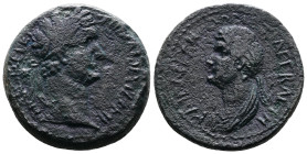 CILICIA. Anazarbos. Domitian (81-96 AD.) AE (21,5mm, 7,70 g.) AYTO KAI ΘΕ YI ΔOMITIANOC CE ΓEP. Laureate head right. Rev. KAICAPEΩN ΔOMETIA CEBACTH / ...