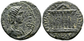 CILICIA. Anazarbus. Julia Mamaea, Augusta, (222-235 AD.) AE Triassarion (24 mm, 12,41 g.) CY 248 = 229-230 AD. [IOYΛΙΑ ΜΑΜΕ]Α CEBAC Draped bust of Jul...