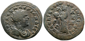 CILICIA. Anazarbus. Valerian I (253-260 AD.) AE Hexassarion (27 mm, 11.00 g.) CY 272 = 253/4 AD. AYT K OYAΛЄPIANOC Radiate, draped and cuirassed bust ...