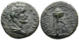 CILICIA. Mallus. Antoninus Pius (138-161 AD.) AE (22mm, 7,61g.) [AYTO ANTωNIN]. Laureate head right, with slight drapery. Rev. [ΜΑΛΛωΤωΝ] Serpent-entw...