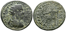 CILICIA, Tarsus. Valerian I. (253-260 AD.) Æ (30mm, 15,84 g.) Struck ca. 254/5 AD. AV KAI ΠOV ΛI OVAΛЄPIANOC CЄ / Π - Π Radiate, draped, and cuirassed...