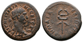 SELEUCIS and PIERIA. Antioch. Trajan (98-117 AD.) AE (17,5 mm, 3.99 g.) Rome, for circulation in Syria, 98/9 AD. ΑΥΤ ΚΑΙС ΝЄΡ ΤΡΑΙΑΝ СЄΒ ΓЄΡΜ Laureate...