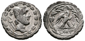 L. Aurelius Cotta AR Denarius serratus (18,5mm, 3,70g.) Rome, 105 BC. Draped bust of Vulcan right wearing cap bound with laurel-wreath, tongs over sho...