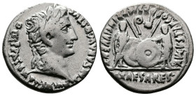 Augustus. 27 BC.- 14 AD. AR Denarius (18.5 mm, 3.77 g.). Lugdunum mint, struck 2 BC. - 4 AD. CAESAR AVGVSTVS DIVI F PATER PATRIAE, laureate head of Au...