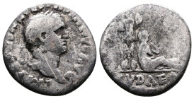 Vespasianus (69-79 AD.) AR Denarius (17,5mm, 2,80g.) Rome Struck in Rome 69-71 AD. Laureate head right. Rev. IVDAEA Judea seated right, to left trophy...