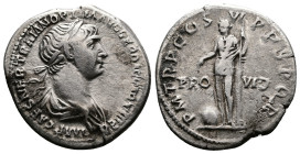 Trajan (98-117 AD.) AR Denarius (18,5 mm, 2,78 g.) Rome, 116-117 AD. IMP CAES NER TRAIAN OPTIM AVG GER DAC PARTHICO Laureate, draped and cuirassed bus...