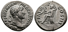 Hadrian (117-138 AD.) AR Denarius (19mm, 2,72 g.), Rome, 119-122 AD. IMP CAESAR TRAIAN HADRIANVS AVG Laureate head of Hadrian to right. Rev. P M TR P ...