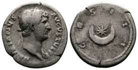 Hadrian (117-138 AD.) AR Denarius (18,5 mm, 2.94 g.). Rome mint, struck ca. 125-128 AD. HADRIANVS AVGVSTVS, laureate bust right, slight drapery on far...